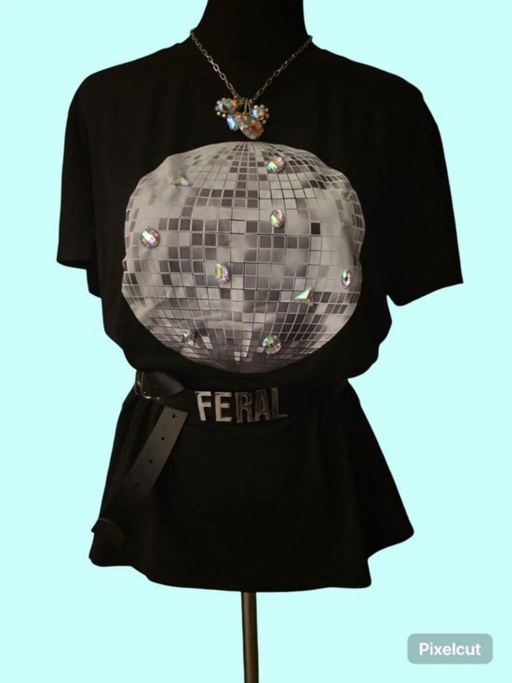 Disco Fever - Black Disco Ball Graphic Top